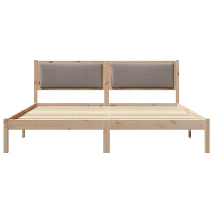 Rám Postele S Čelo Taupe 180 X 200 Cm Masivní Borové Dřevo