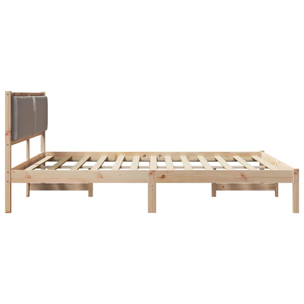 Rám Postele S Čelo Taupe 180 X 200 Cm Masivní Borové Dřevo