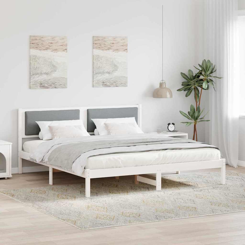 Rám Postele Světle Šedá 180 X 200 Cm Masivní Borové Dřevo