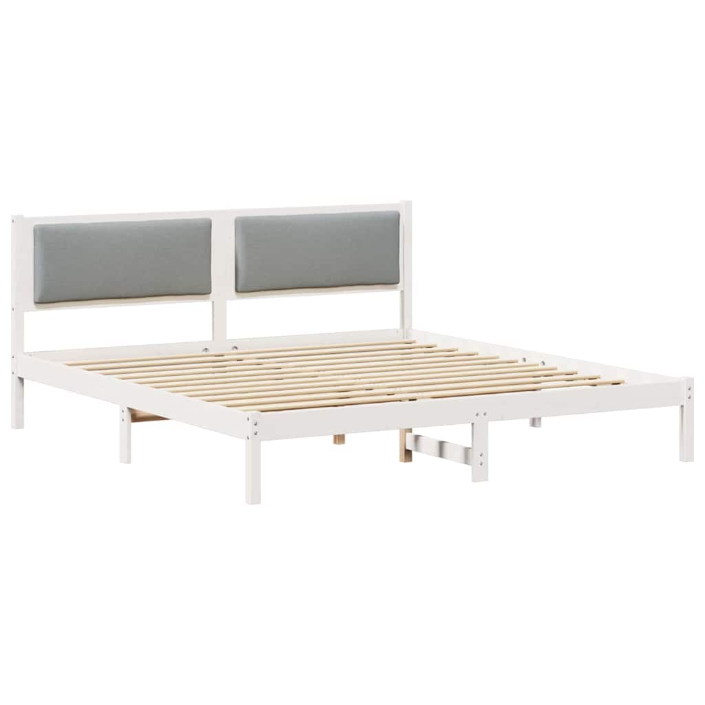 Rám Postele Světle Šedá 180 X 200 Cm Masivní Borové Dřevo