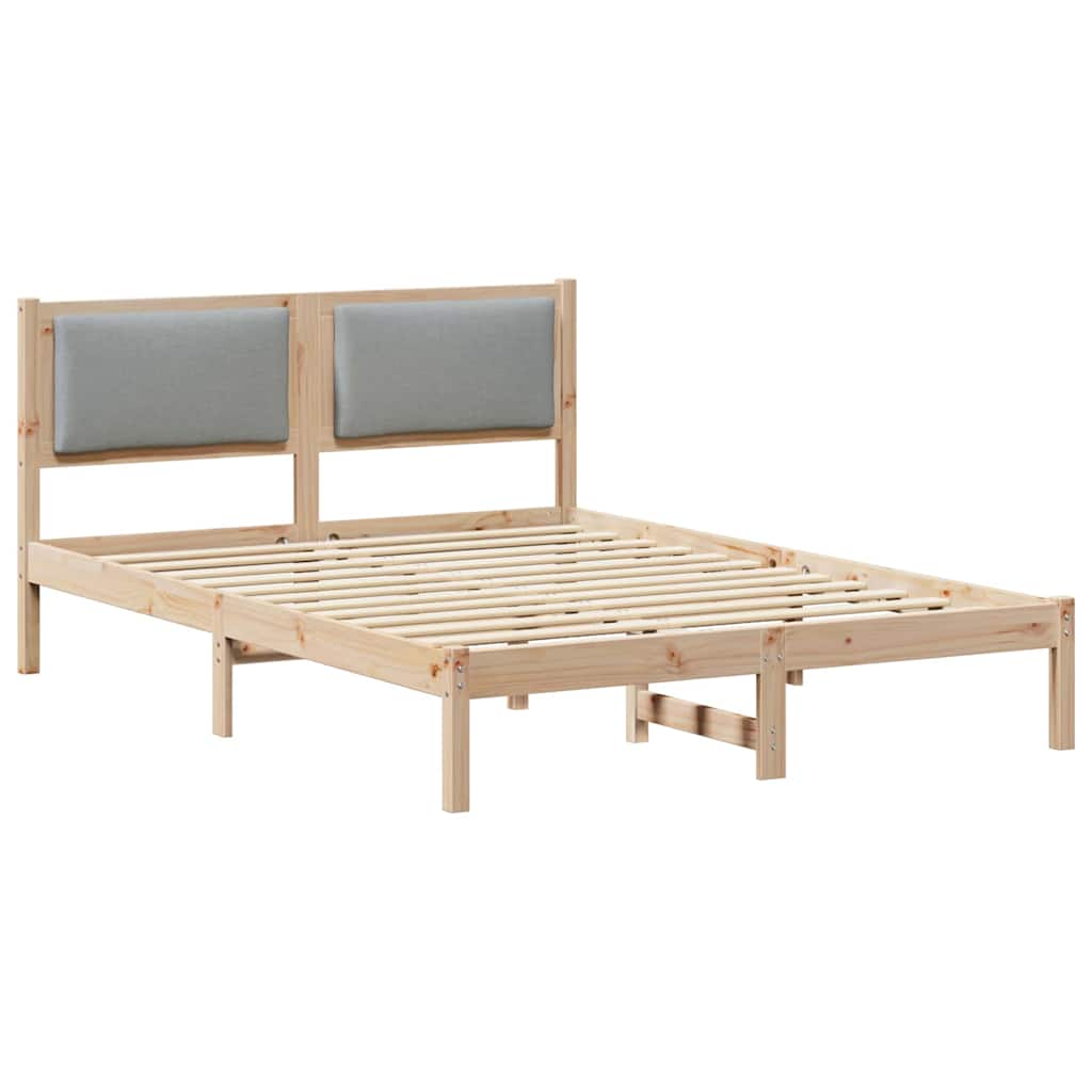 Rám Postele Světle Šedá 160 X 200 Cm Masivní Borové Dřevo