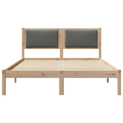 Rám Postele S Čelo Tmavě Šedá 160 X 200 Cm Masivní Borové Dřevo