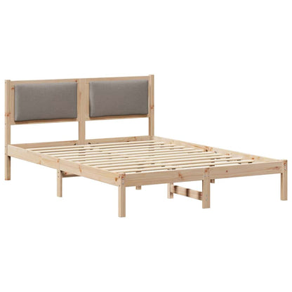 Rám Postele S Čelo Taupe 160 X 200 Cm Masivní Borové Dřevo