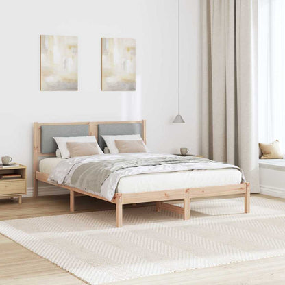 Rám Postele Světle Šedá 150 X 200 Cm Masivní Borové Dřevo