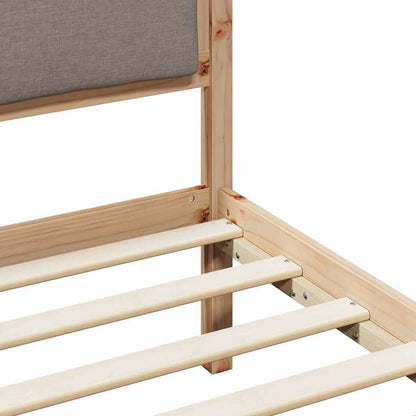 Rám Postele S Čelo Taupe 150 X 200 Cm Masivní Borové Dřevo