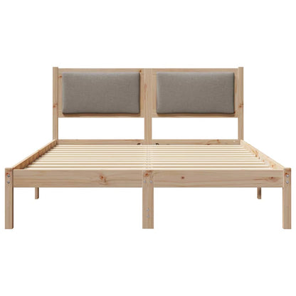 Rám Postele S Čelo Taupe 150 X 200 Cm Masivní Borové Dřevo