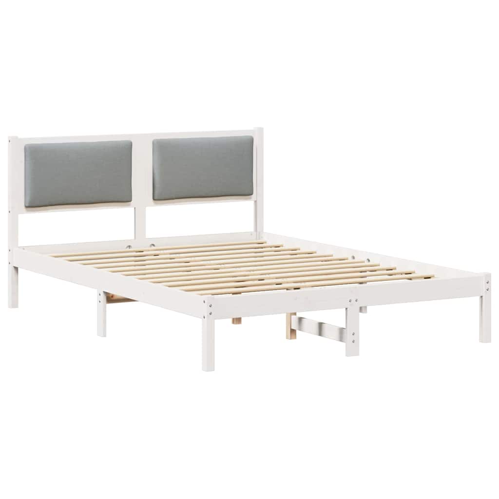 Rám Postele Světle Šedá 150 X 200 Cm Masivní Borové Dřevo
