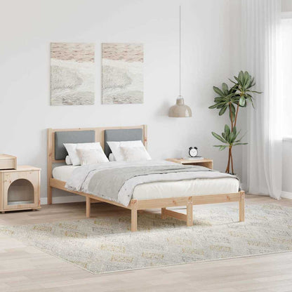 Rám Postele Světle Šedá 120 X 200 Cm Masivní Borové Dřevo