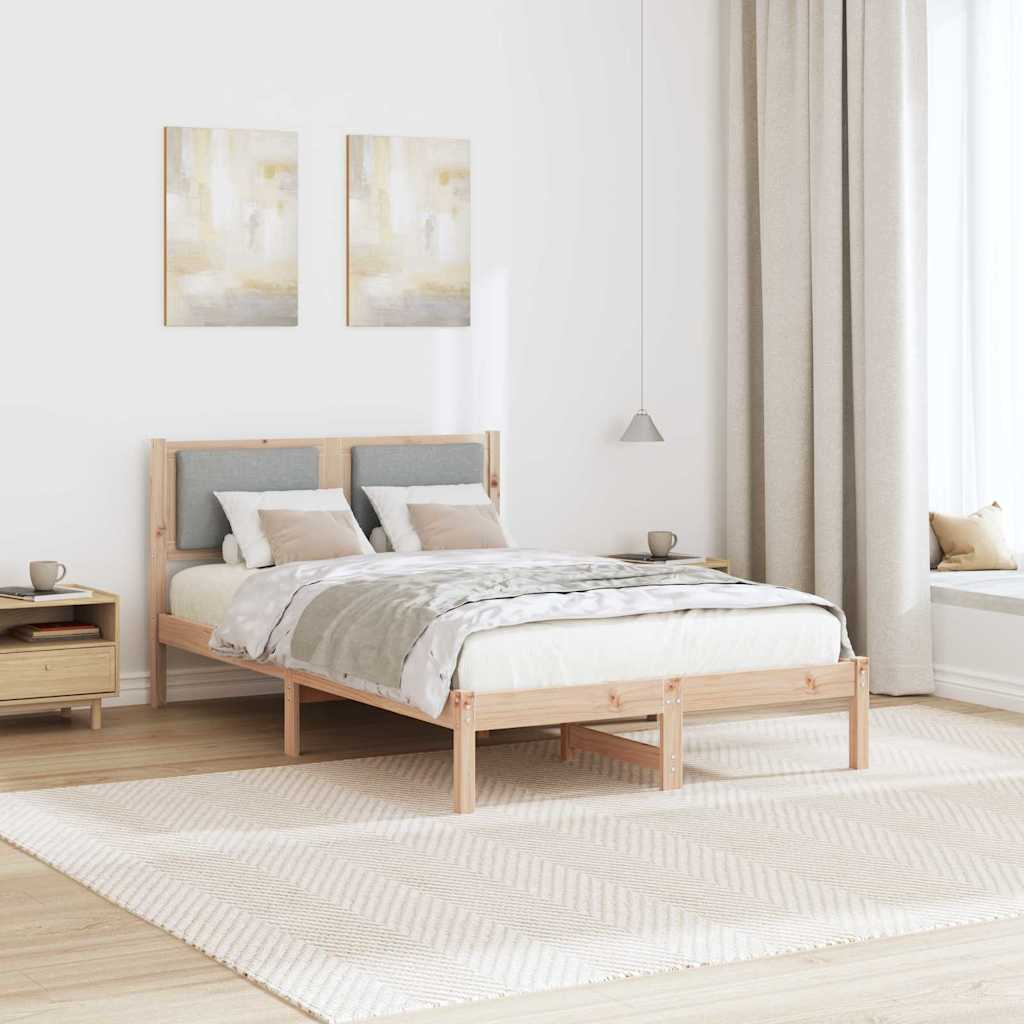 Rám Postele Světle Šedá 120 X 200 Cm Masivní Borové Dřevo