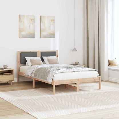 Rám Postele S Čelo Tmavě Šedá 120 X 200 Cm Masivní Borové Dřevo