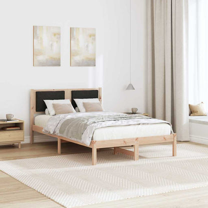 Rám Postele S Čelo Černá 120 X 200 Cm Masivní Borové Dřevo