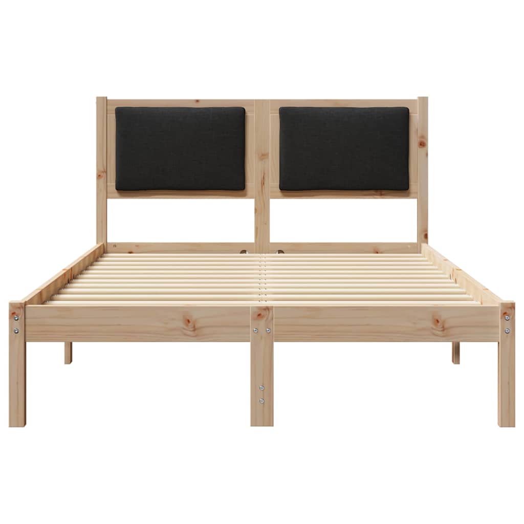 Rám Postele S Čelo Černá 120 X 200 Cm Masivní Borové Dřevo