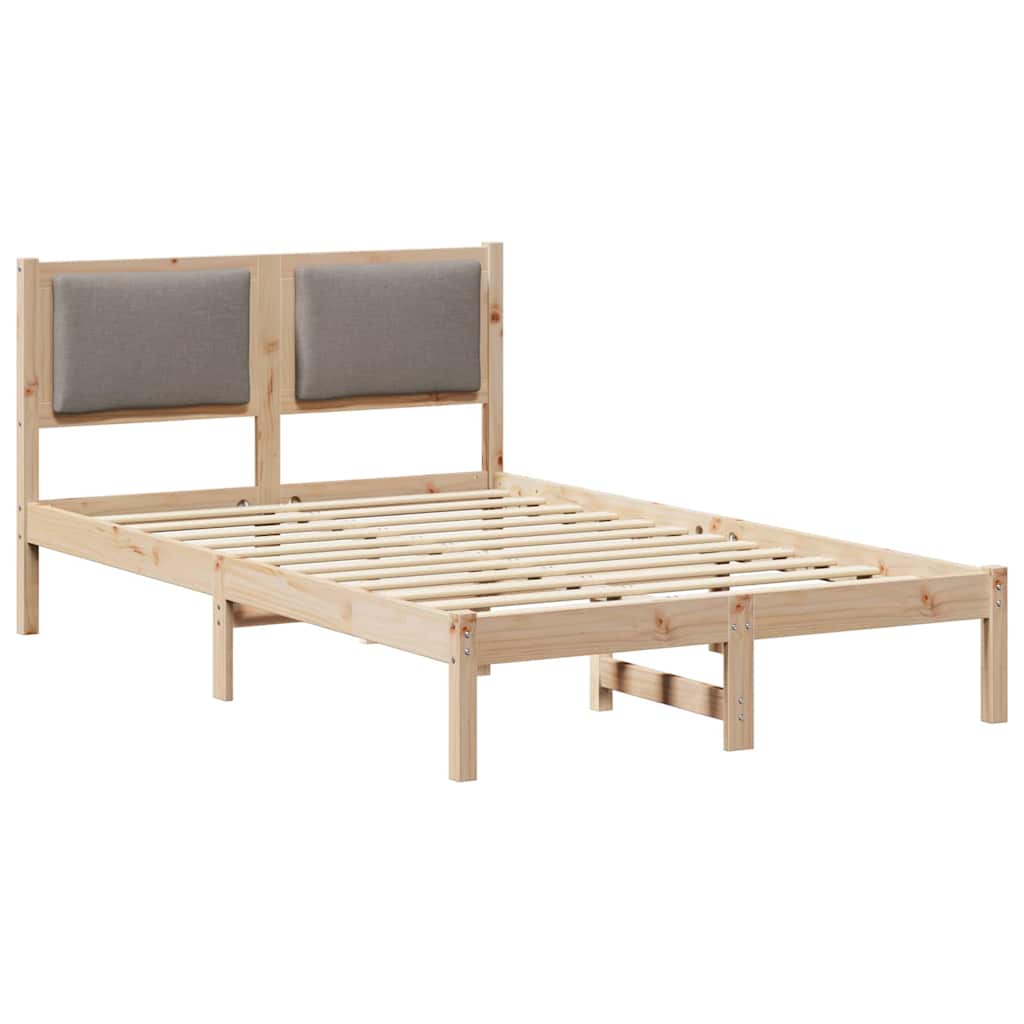 Rám Postele S Čelo Taupe 120 X 200 Cm Masivní Borové Dřevo