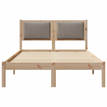 Rám Postele S Čelo Taupe 120 X 200 Cm Masivní Borové Dřevo