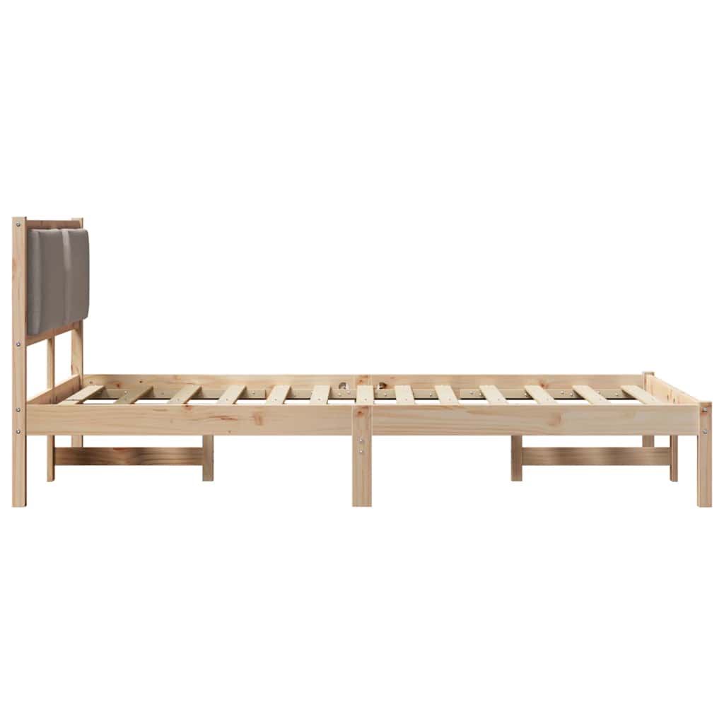 Rám Postele S Čelo Taupe 120 X 200 Cm Masivní Borové Dřevo