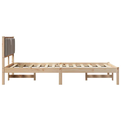 Rám Postele S Čelo Taupe 120 X 200 Cm Masivní Borové Dřevo