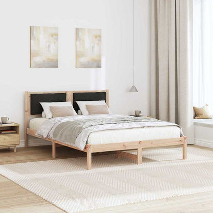 Rám Postele S Čelo Černá 140 X 190 Cm Masivní Borové Dřevo