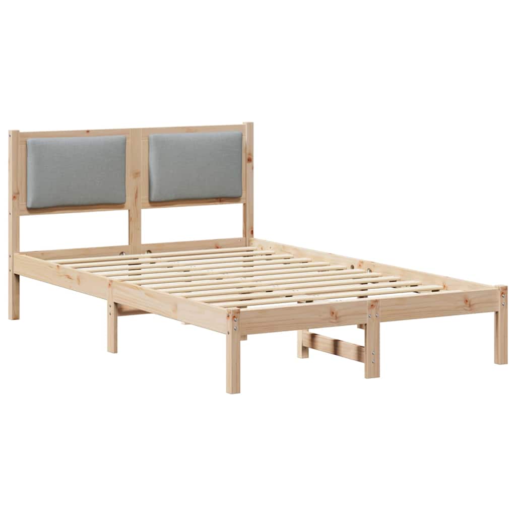 Rám Postele Světle Šedá 120 X 190 Cm Masivní Borové Dřevo
