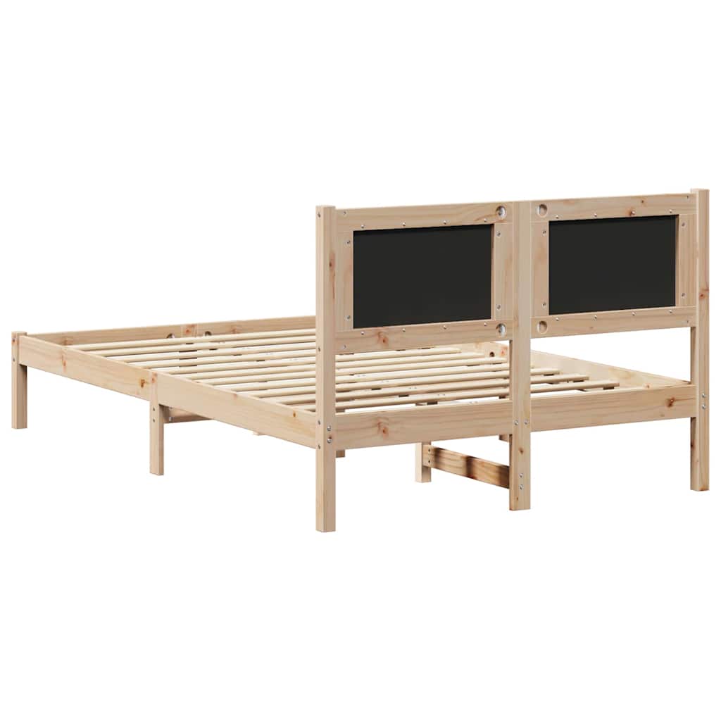 Rám Postele S Čelo Tmavě Šedá 120 X 190 Cm Masivní Borové Dřevo