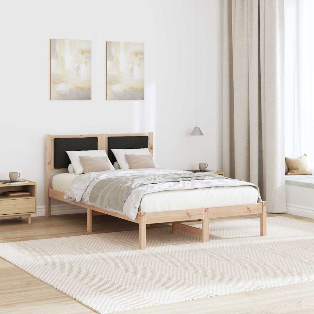 Rám Postele S Čelo Černá 120 X 190 Cm Masivní Borové Dřevo