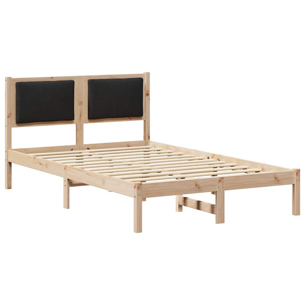 Rám Postele S Čelo Černá 120 X 190 Cm Masivní Borové Dřevo