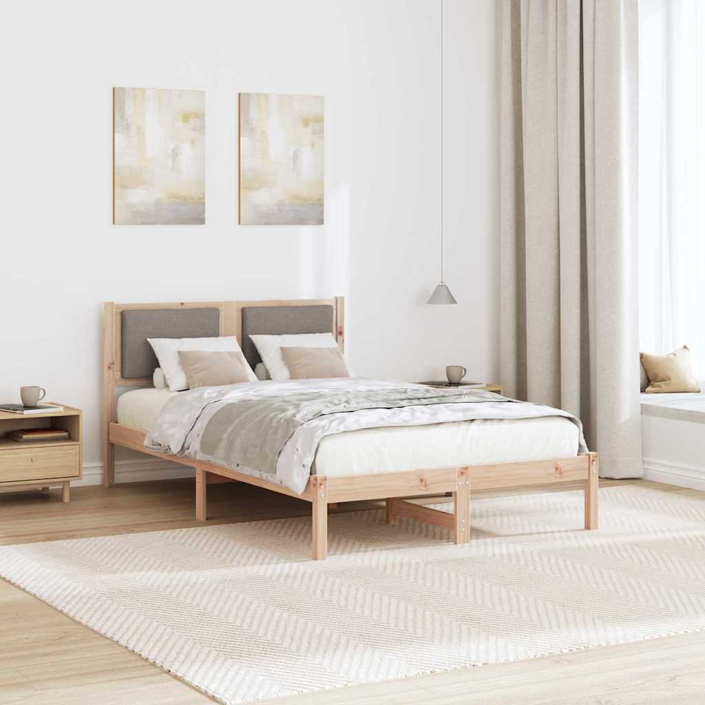 Rám Postele S Čelo Taupe 120 X 190 Cm Masivní Borové Dřevo