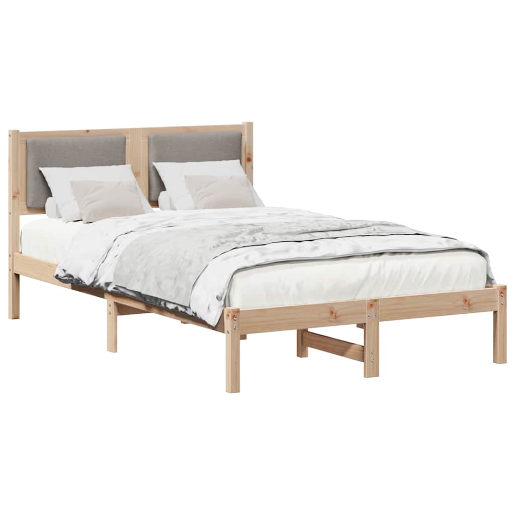 Rám Postele S Čelo Taupe 120 X 190 Cm Masivní Borové Dřevo