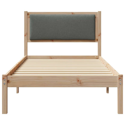 Rám Postele S Čelo Tmavě Šedá 90 X 200 Cm Masivní Borové Dřevo