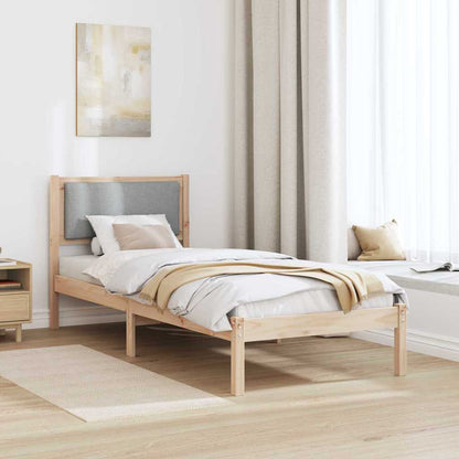 Rám Postele S Čelo Světle Šedá 80 X 200 Cm Masivní Borové Dřevo