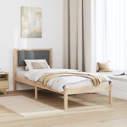 Rám Postele S Čelo Tmavě Šedá 80 X 200 Cm Masivní Borové Dřevo