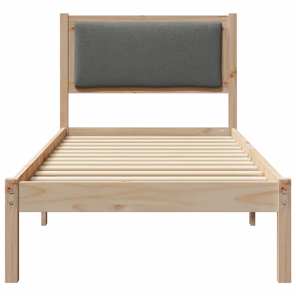 Rám Postele S Čelo Tmavě Šedá 80 X 200 Cm Masivní Borové Dřevo