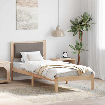 Rám Postele S Čelo Taupe 80 X 200 Cm Masivní Borové Dřevo