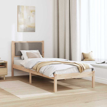 Rám Postele S Čelo Taupe 80 X 200 Cm Masivní Borové Dřevo