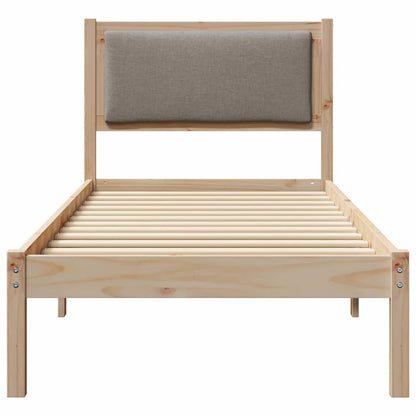 Rám Postele S Čelo Taupe 80 X 200 Cm Masivní Borové Dřevo