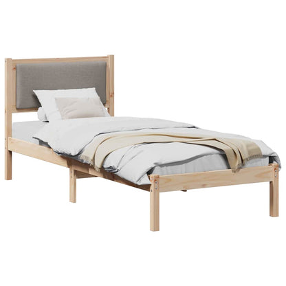Rám Postele S Čelo Taupe 80 X 200 Cm Masivní Borové Dřevo