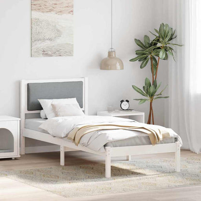 Rám Postele S Čelo Světle Šedá 80 X 200 Cm Masivní Borové Dřevo
