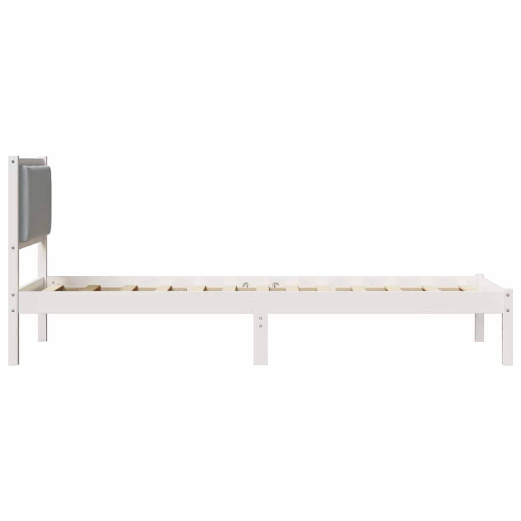 Rám Postele S Čelo Světle Šedá 80 X 200 Cm Masivní Borové Dřevo