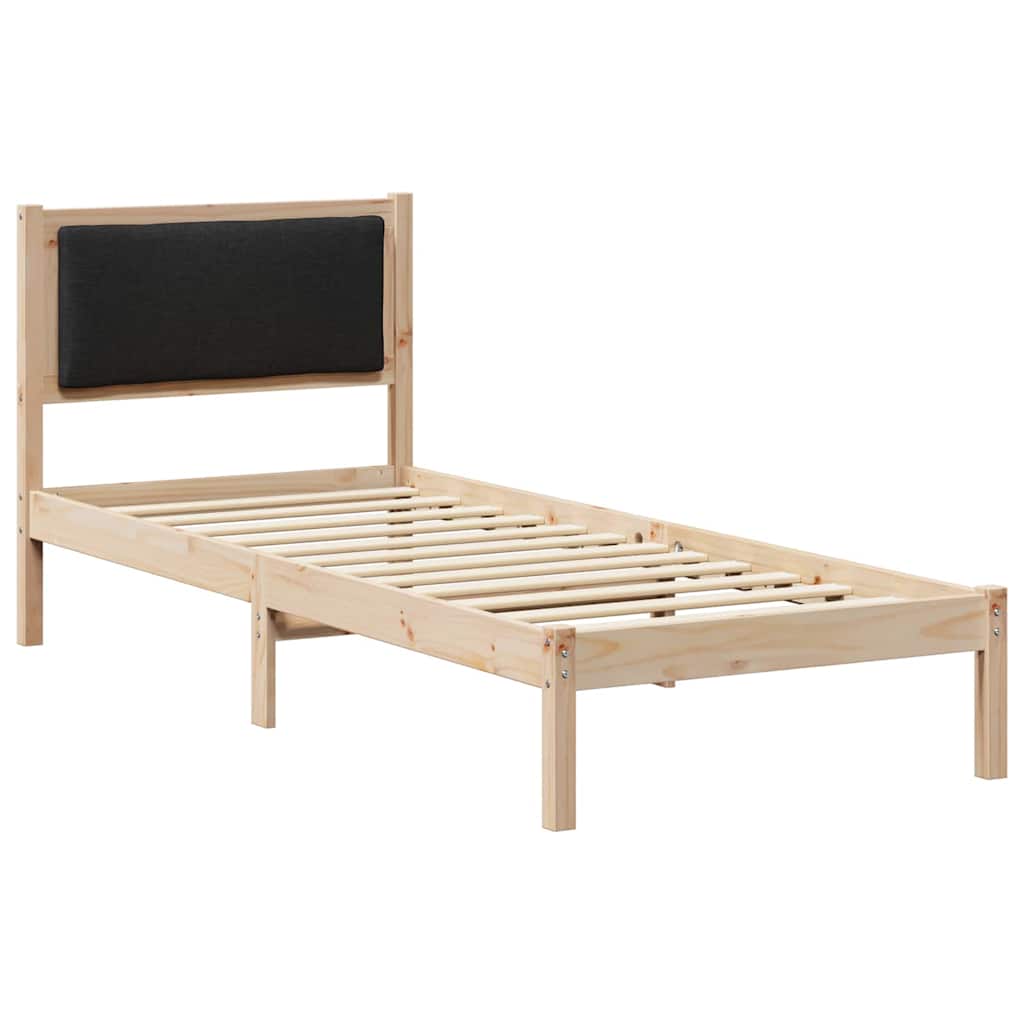Rám Postele S Čelo Černá 80 X 190 Cm Masivní Borové Dřevo