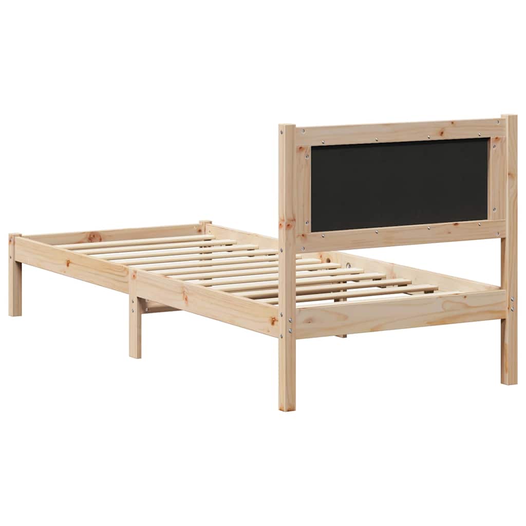 Rám Postele S Čelo Černá 80 X 190 Cm Masivní Borové Dřevo