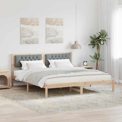Rám Postele Světle Šedá 160 X 200 Cm Masivní Borové Dřevo