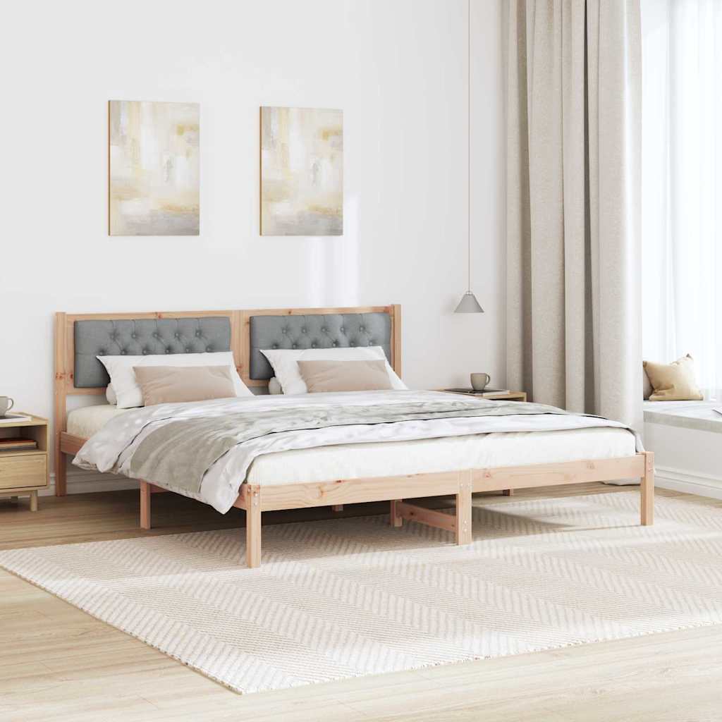 Rám Postele Světle Šedá 160 X 200 Cm Masivní Borové Dřevo