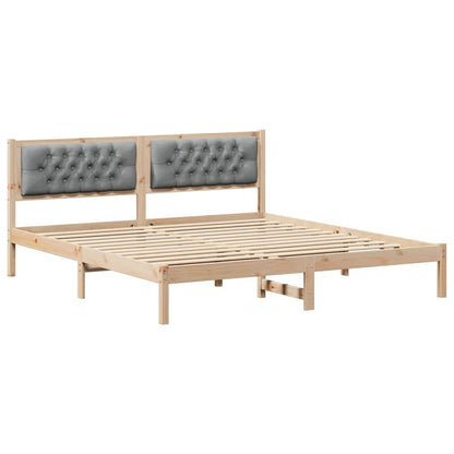 Rám Postele Světle Šedá 160 X 200 Cm Masivní Borové Dřevo