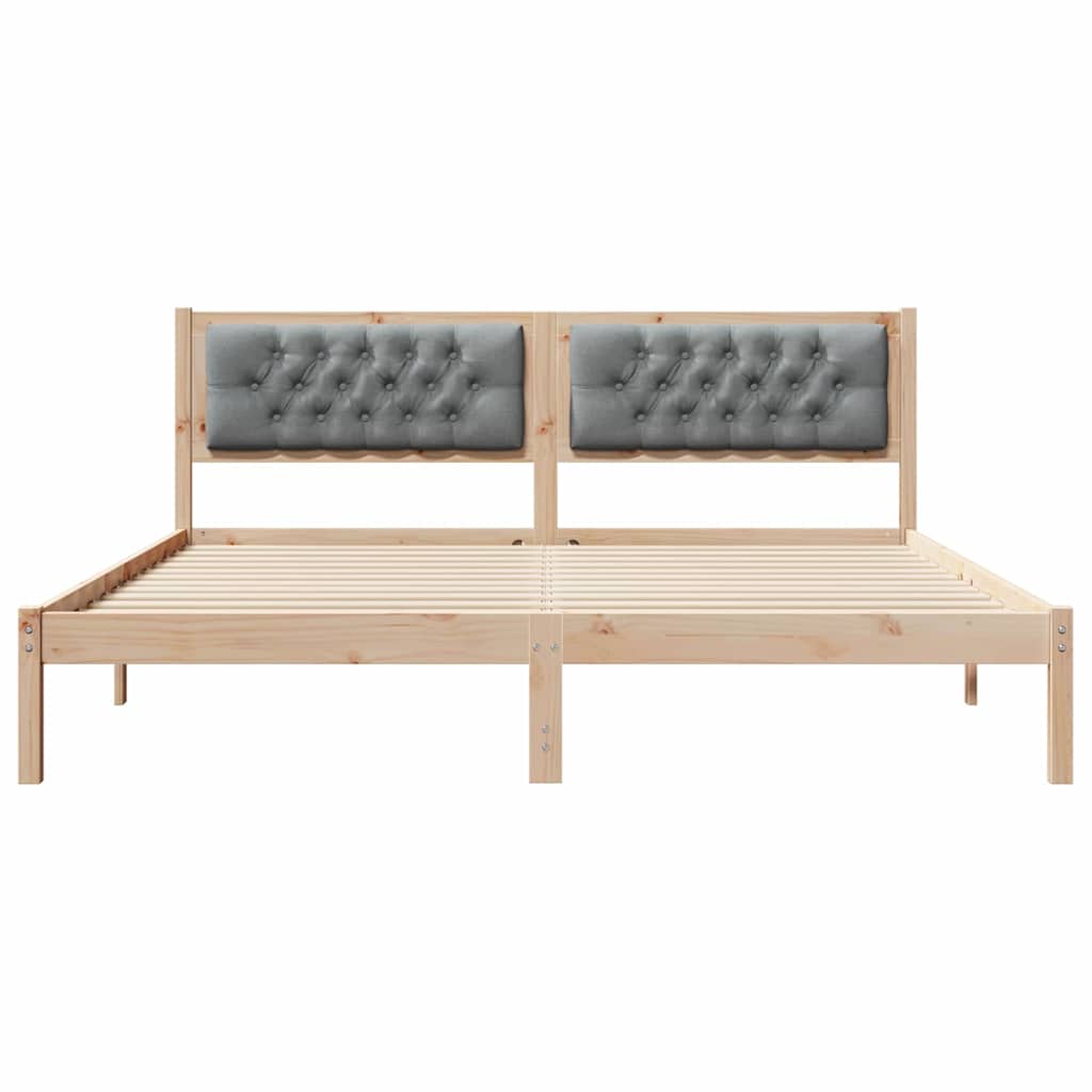 Rám Postele Světle Šedá 160 X 200 Cm Masivní Borové Dřevo