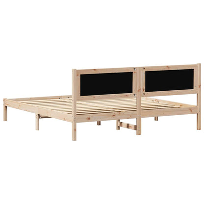 Rám Postele S Čelo Černá 160 X 200 Cm Masivní Borové Dřevo
