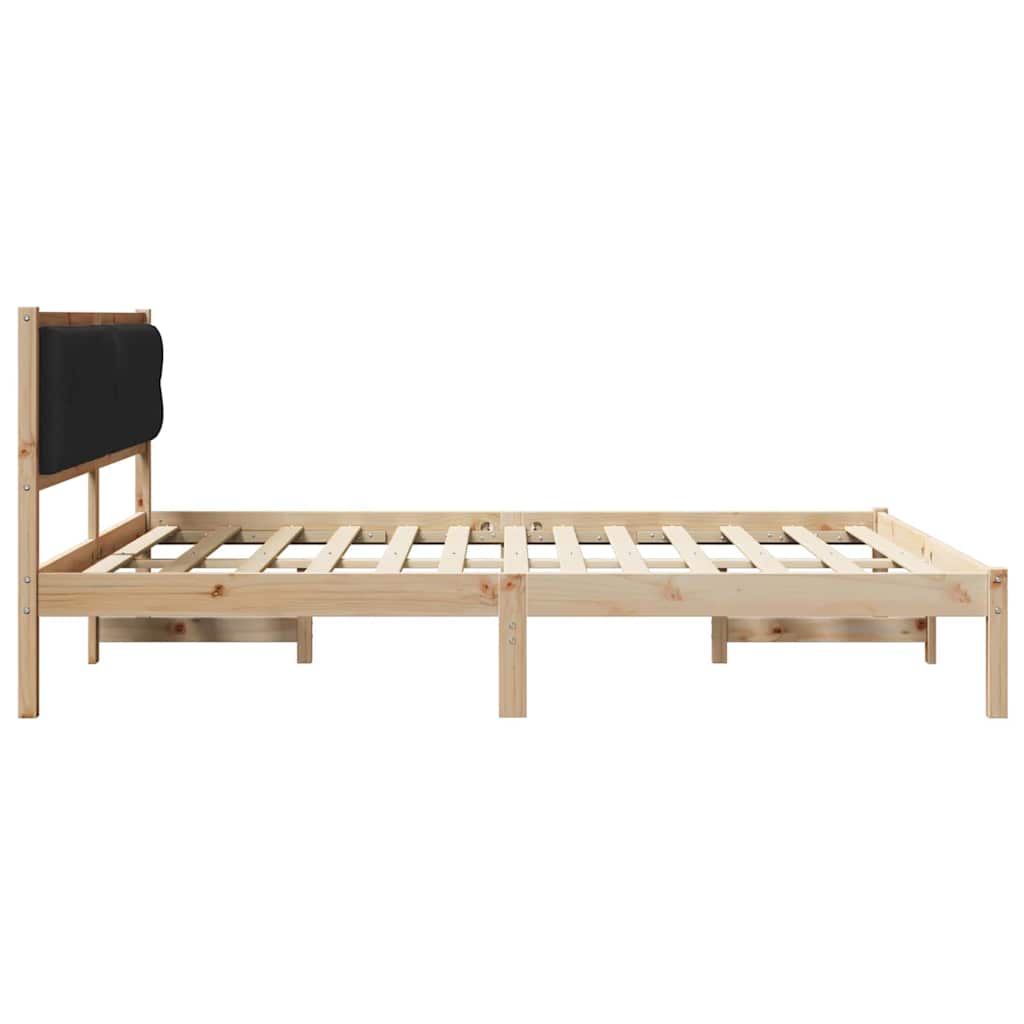 Rám Postele S Čelo Černá 160 X 200 Cm Masivní Borové Dřevo