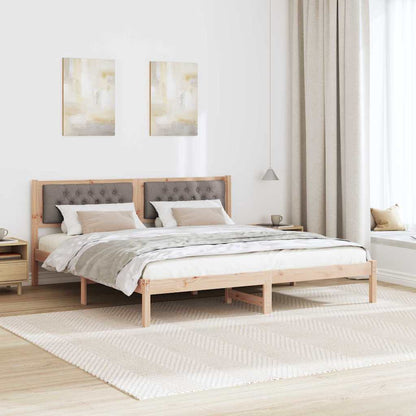 Rám Postele S Čelo Taupe 160 X 200 Cm Masivní Borové Dřevo