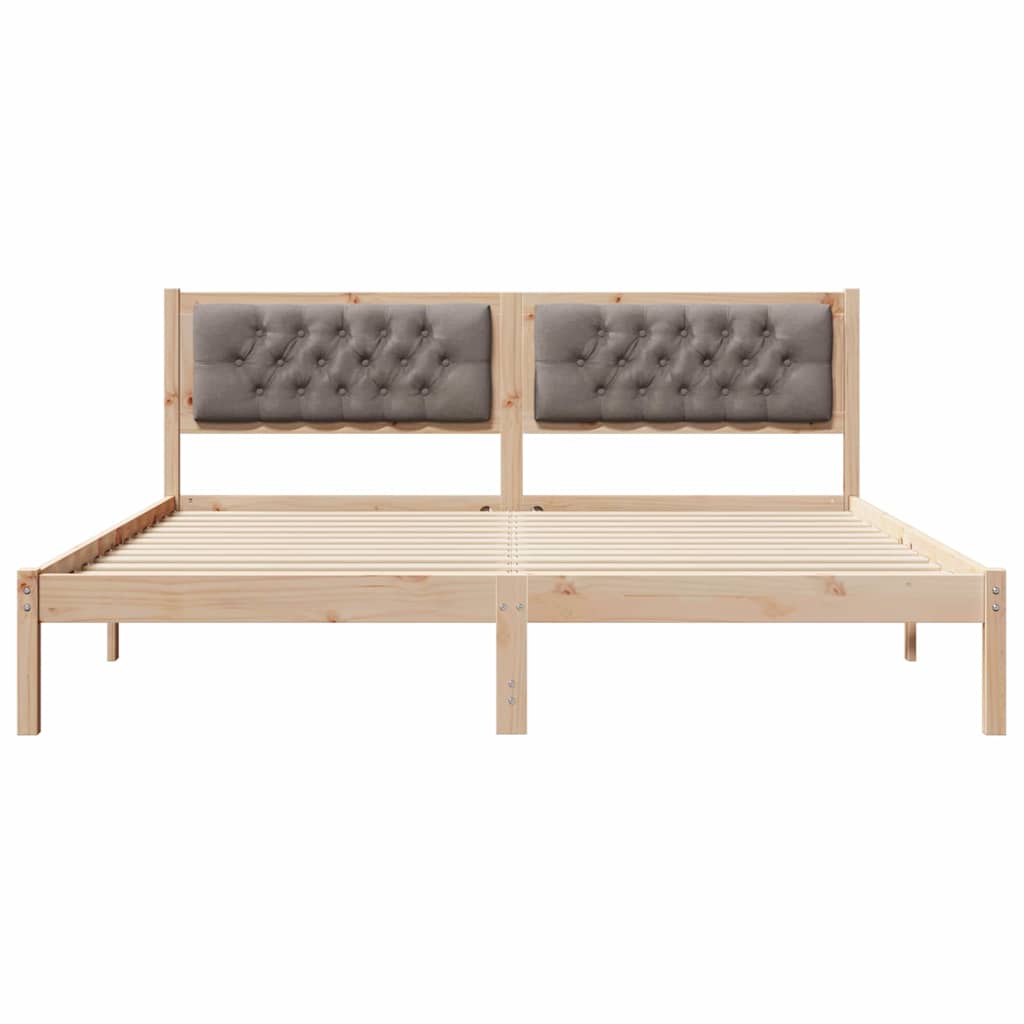 Rám Postele S Čelo Taupe 160 X 200 Cm Masivní Borové Dřevo