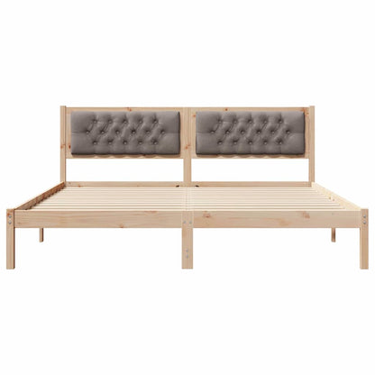 Rám Postele S Čelo Taupe 160 X 200 Cm Masivní Borové Dřevo