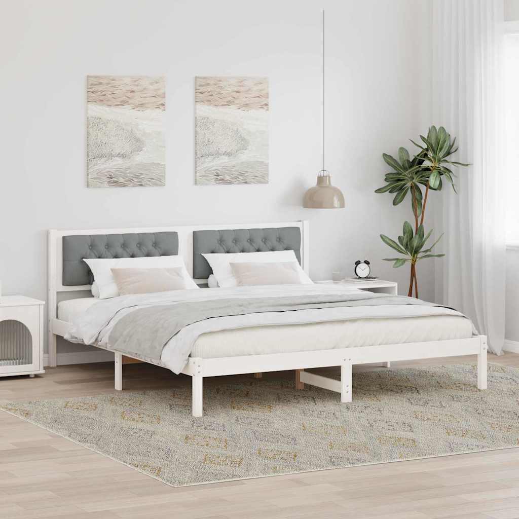 Rám Postele Světle Šedá 160 X 200 Cm Masivní Borové Dřevo