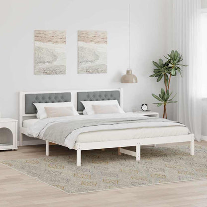 Rám Postele Světle Šedá 160 X 200 Cm Masivní Borové Dřevo